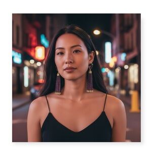 new Kendra Scott® ꧁ Blossom Crystal Beaded Fringe Earrings ꧂ Burgundy Tiger Eye